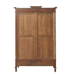 Early 20th Century French Faux Bamboo Pine Wardrobe — thumbnail 6