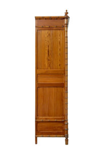 Early 20th Century French Faux Bamboo Pine Wardrobe — thumbnail 5