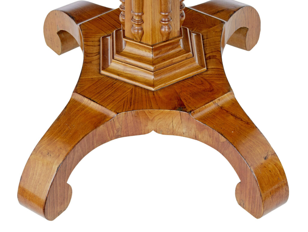Elm Scandinavian 19th Century Oval Center Table — image 4