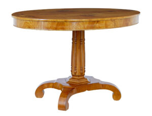 Elm Scandinavian 19th Century Oval Center Table — thumbnail 1