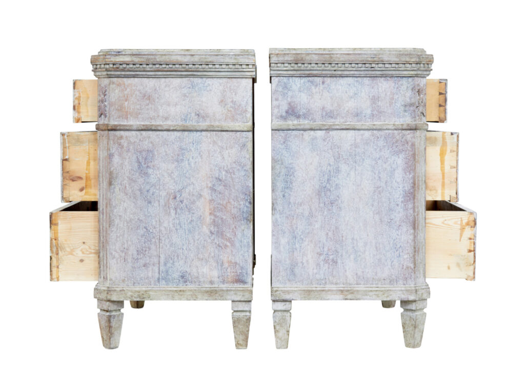 Pair of 19th Century Painted Pine Swedish Chest of Drawers — image 10