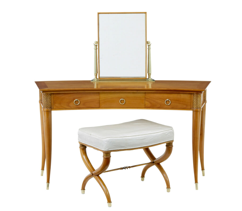 CONTEMPORARY DRESSING TABLE AND STOOL IN CHERRY