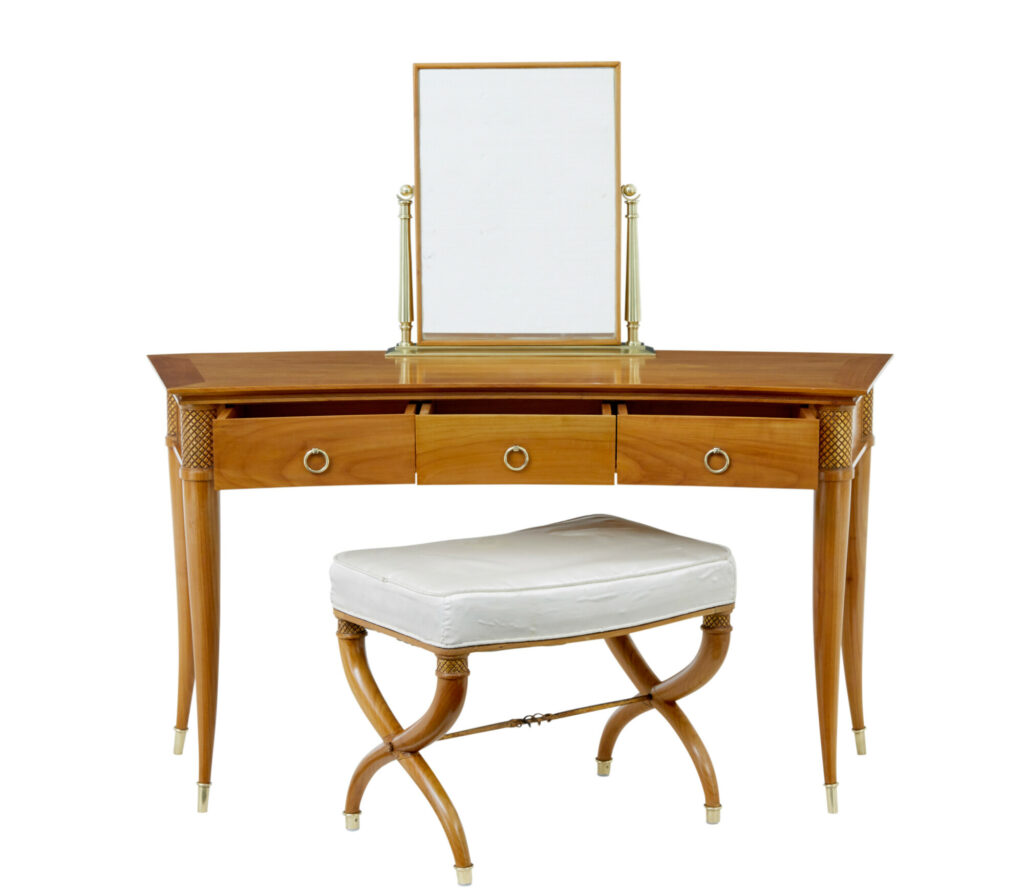 Contemporary Dressing Table and Stool in Cherry — image 11