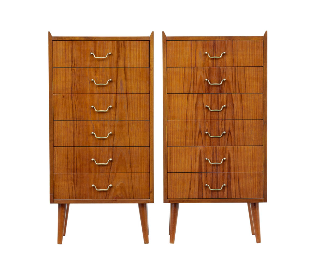 Pair of Mid 20th Century Scandinavian Teak Chest of Drawers