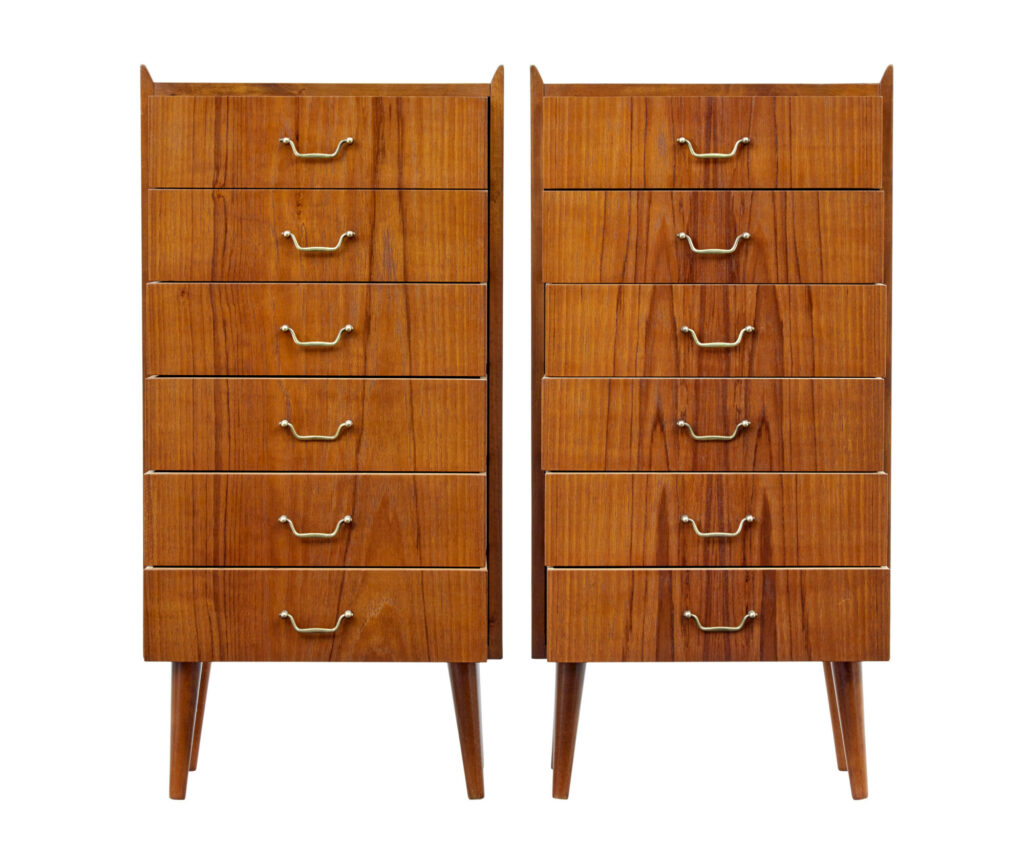 Pair of Mid 20th Century Scandinavian Teak Chest of Drawers — image 2
