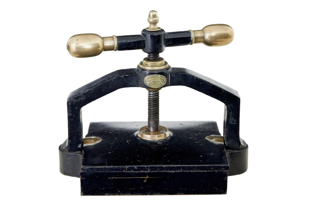 19th Century Cast Iron Book Press by Army and Navy Csl