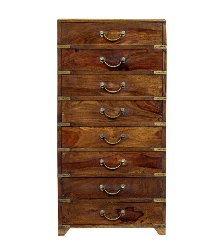 19th Century Tall Campaign Chest of Drawers — image 2