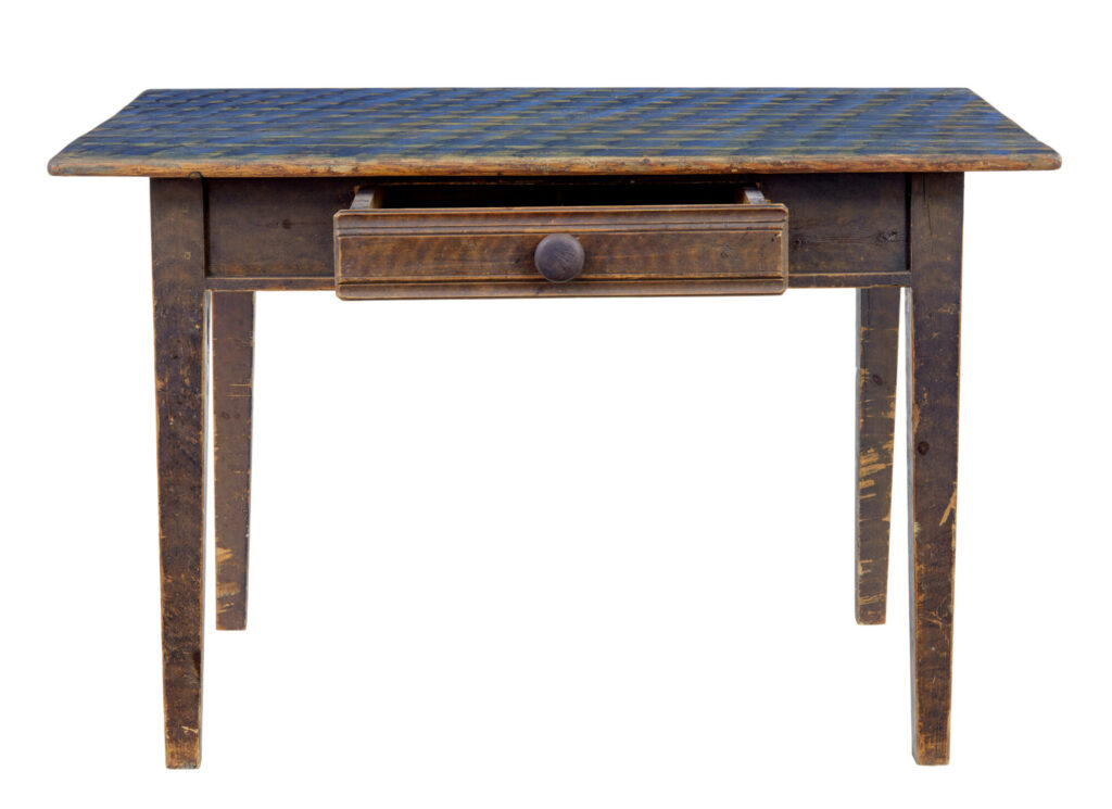 Traditional Hand Painted Swedish 19th Century Pine Side Table — image 7