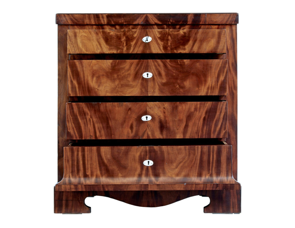 19th Century Biedermeier Mahogany Chest of Drawers — image 6
