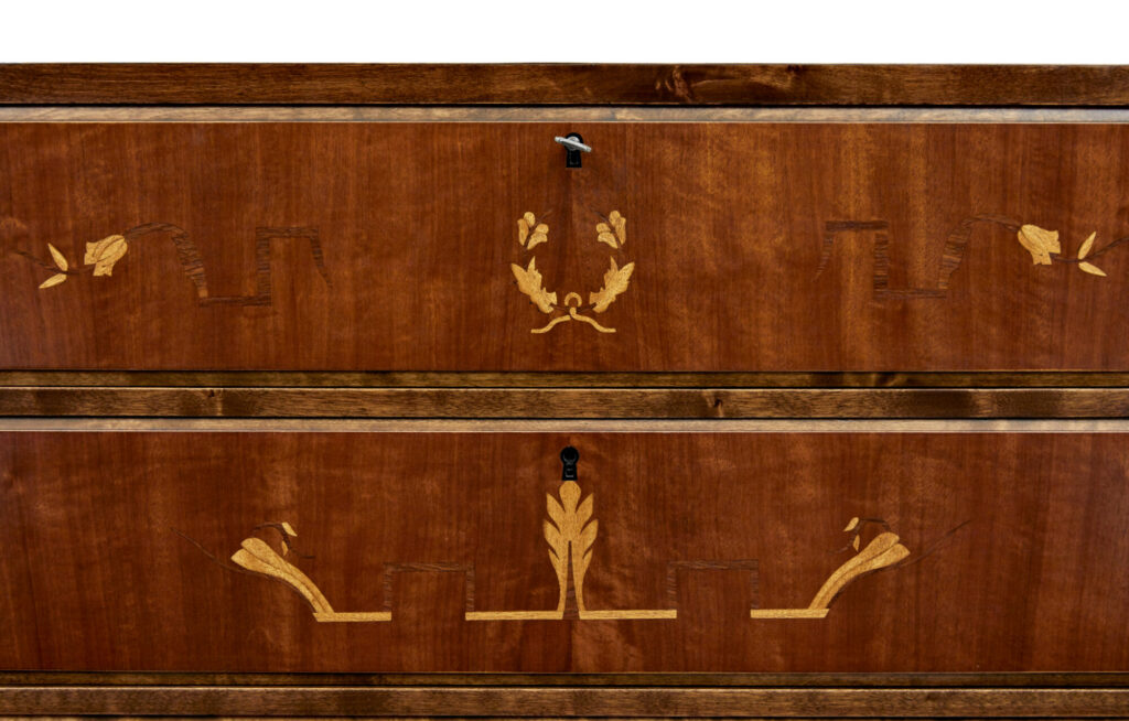 Swedish Art Deco Inlaid Birch Chest of Drawers — image 7
