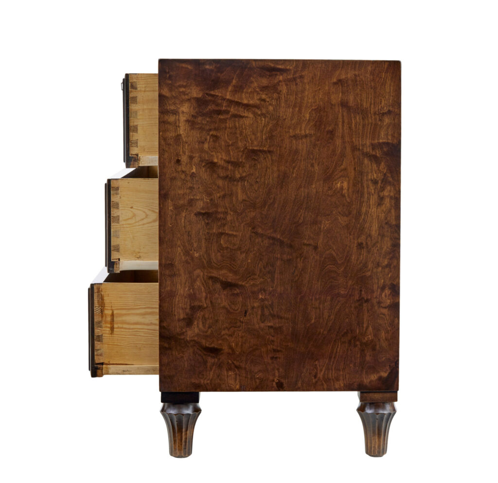 Swedish Art Deco Inlaid Birch Chest of Drawers — image 4