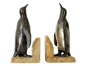Pair of Art Deco Penguin and Alabaster Book Ends — thumbnail 5