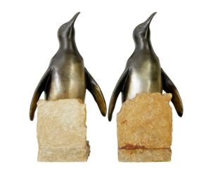 Pair of Art Deco Penguin and Alabaster Book Ends — thumbnail 4