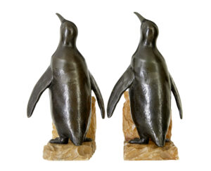 Pair of Art Deco Penguin and Alabaster Book Ends — thumbnail 3
