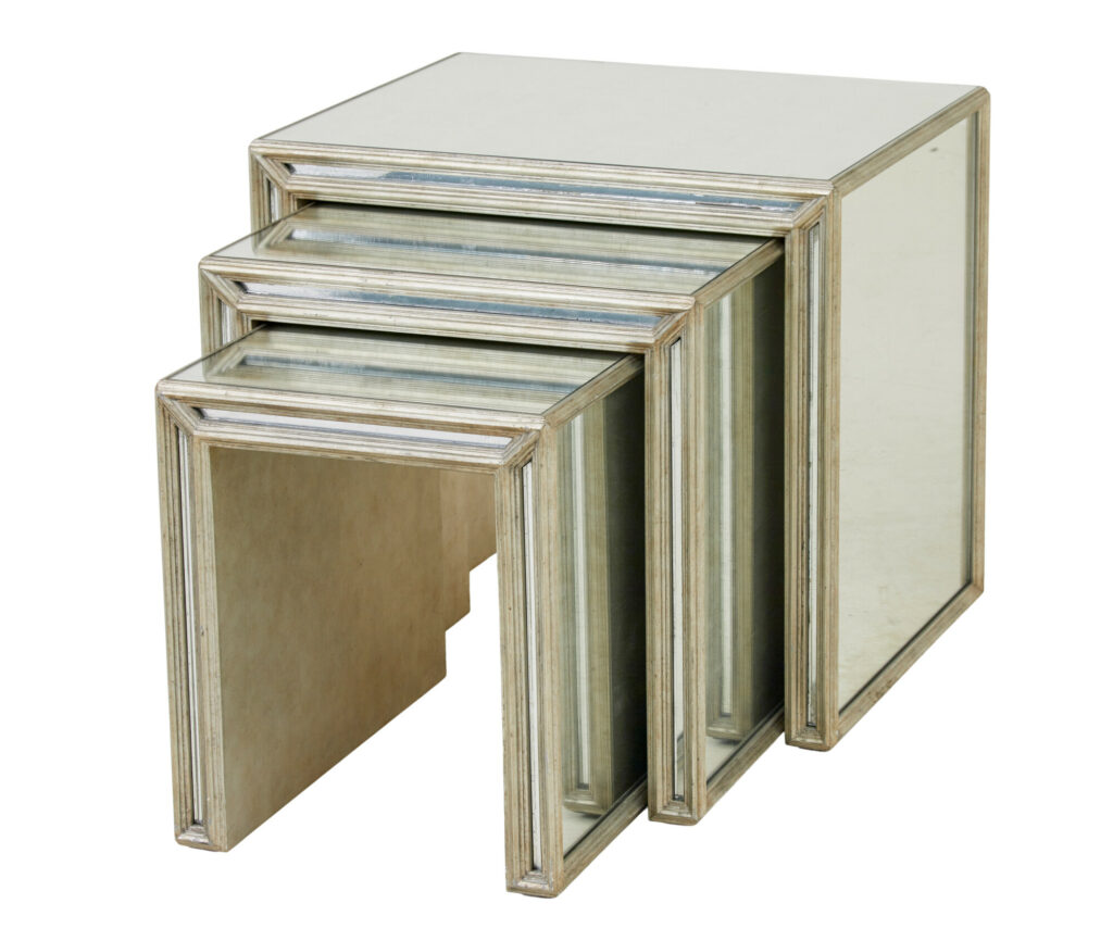 Nest of 3 Mirrored Occasional Tables