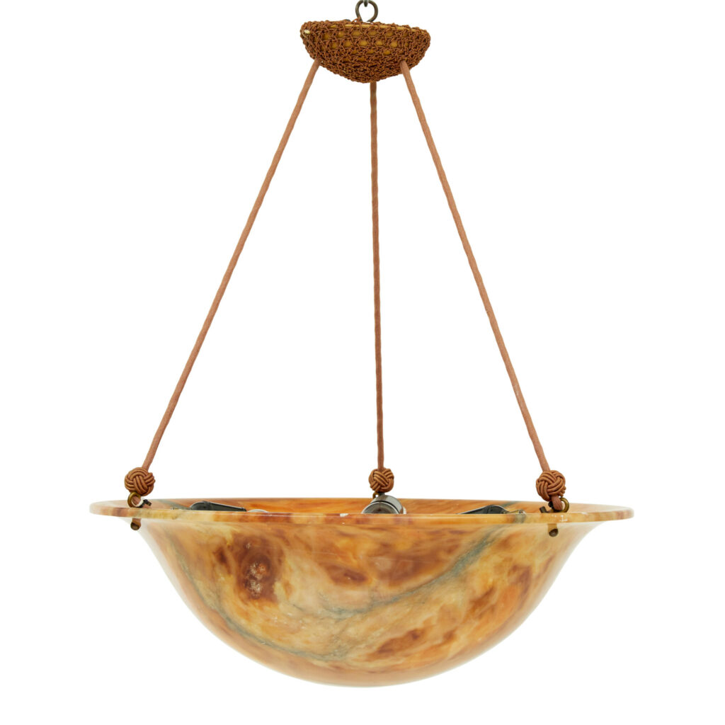 Art Deco Period Alabaster Pendant Light