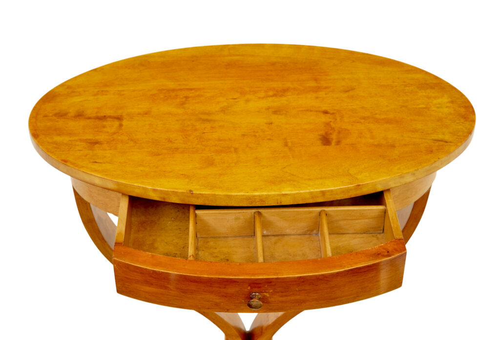 19th Century Swedish Birch Oval Side Table — image 6
