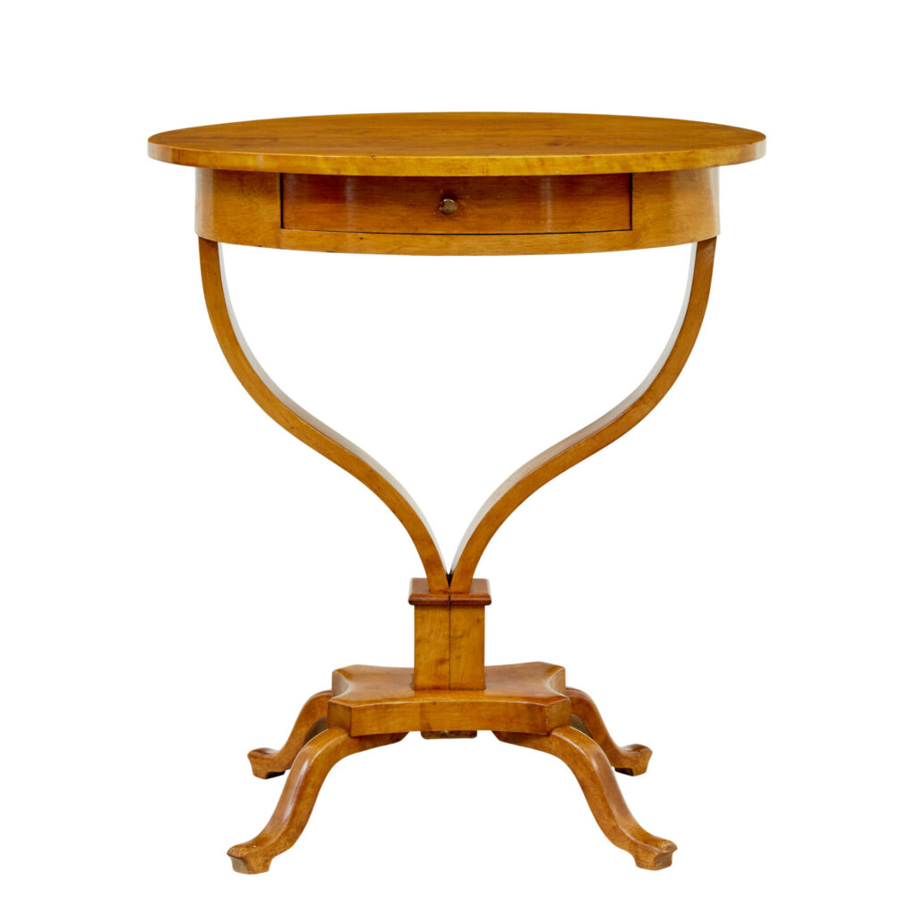 19th Century Swedish Birch Oval Side Table