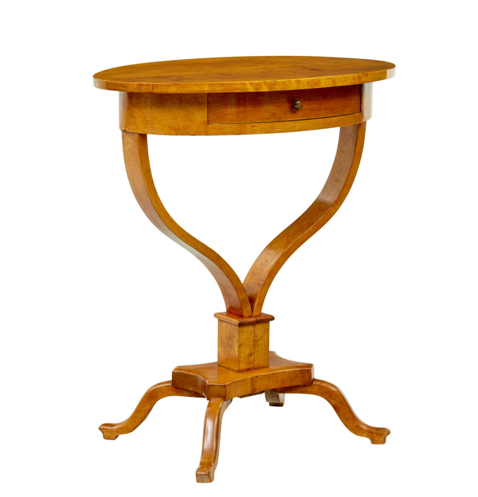 19th Century Swedish Birch Oval Side Table — image 2