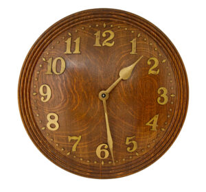 Zenith Art Deco Oak and Brass Wall Clock — thumbnail 1