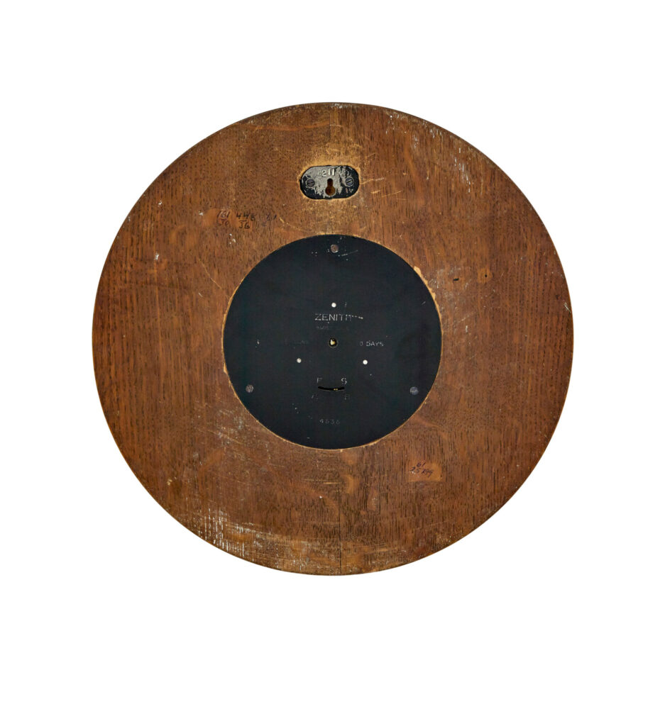Zenith Art Deco Oak and Brass Wall Clock — image 3