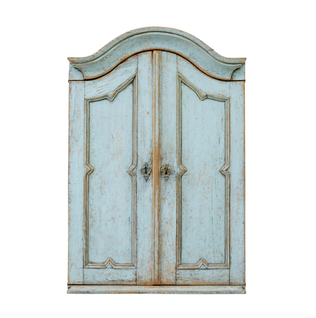 Mid 19th Century Swedish Painted Pine Wall Cupboard — image 6