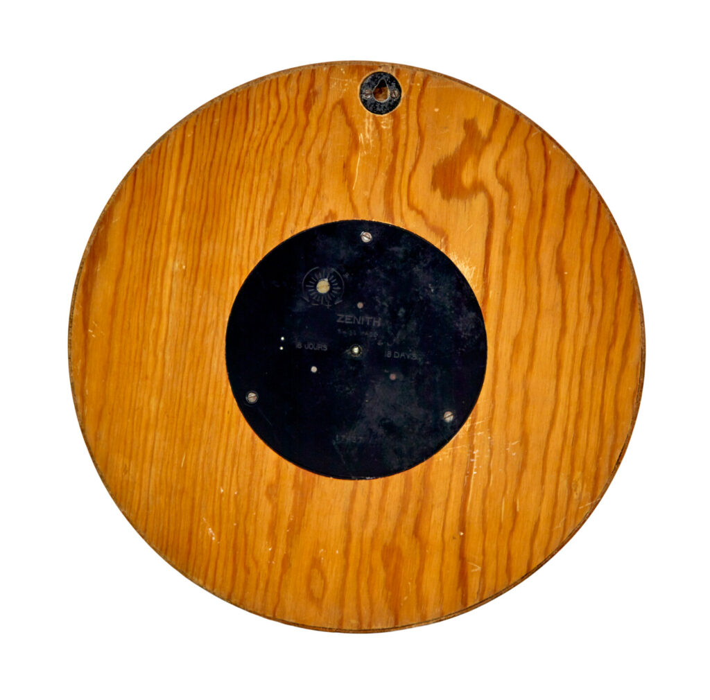 Zenith Art Deco Burr and Brass Wall Clock — image 2