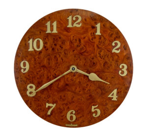 Zenith Art Deco Burr and Brass Wall Clock — thumbnail 1