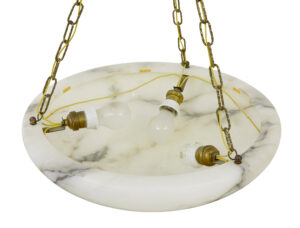 Swedish Alabaster Art Deco Hanging Dish Light — thumbnail 2