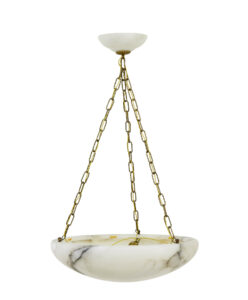 Swedish Alabaster Art Deco Hanging Dish Light — thumbnail 1
