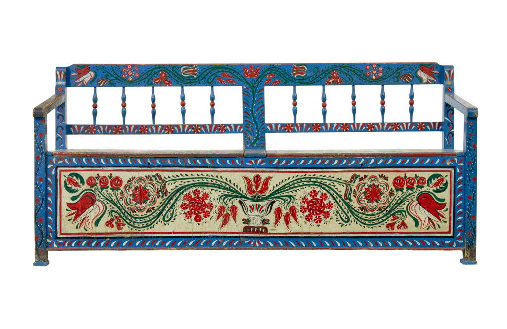 19th Century Traditional Hand Painted Bench — image 11