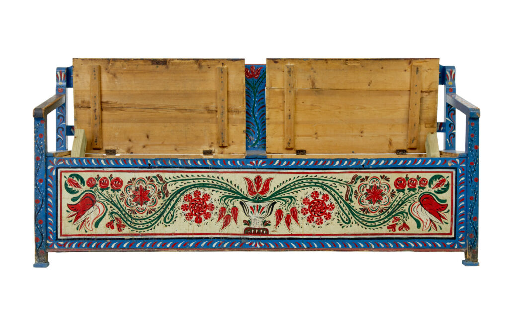 19th Century Traditional Hand Painted Bench — image 10