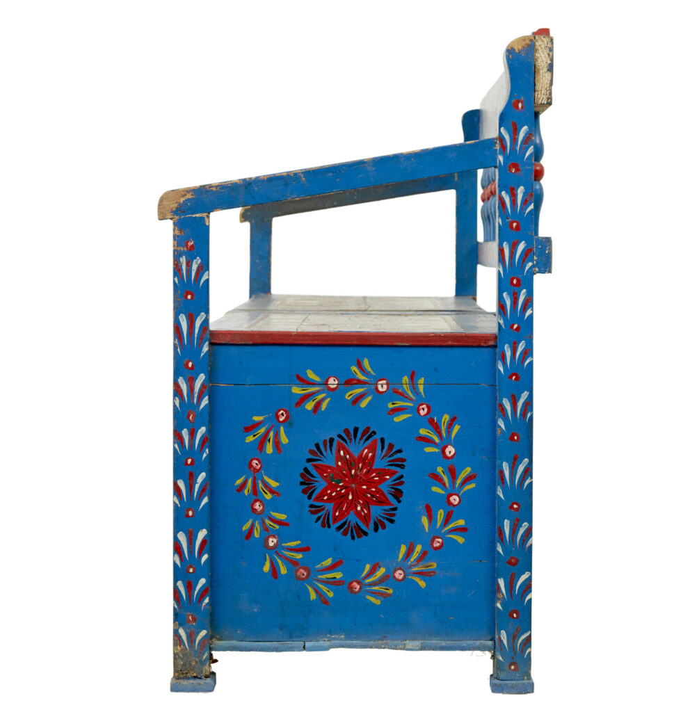 19th Century Traditional Hand Painted Bench — image 8