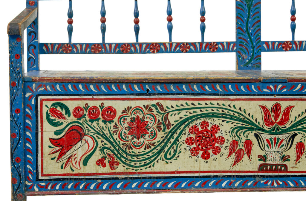 19th Century Traditional Hand Painted Bench — image 6