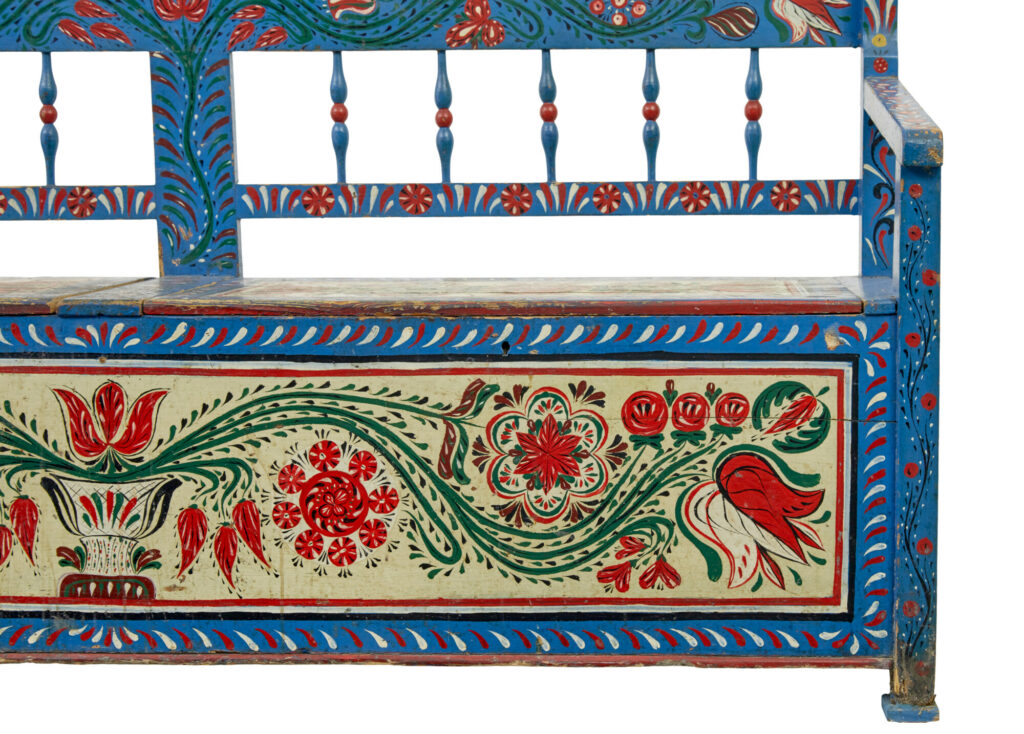 19th Century Traditional Hand Painted Bench — image 5