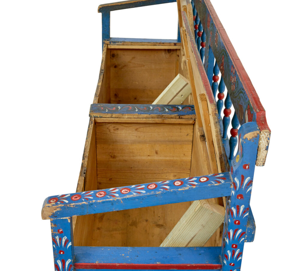 19th Century Traditional Hand Painted Bench — image 2