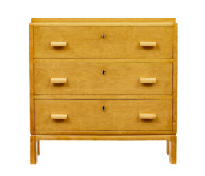 Swedish Mid Century Small Birch Chest of Drawers — thumbnail 8