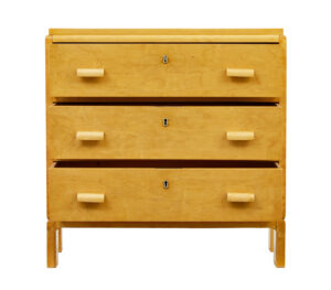 Swedish Mid Century Small Birch Chest of Drawers — thumbnail 7
