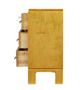 Swedish Mid Century Small Birch Chest of Drawers — thumbnail 6