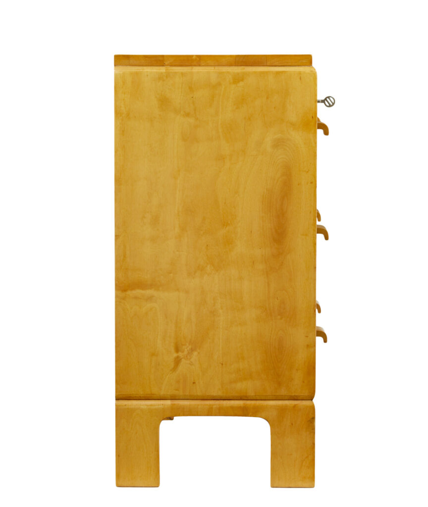 Swedish Mid Century Small Birch Chest of Drawers — image 4