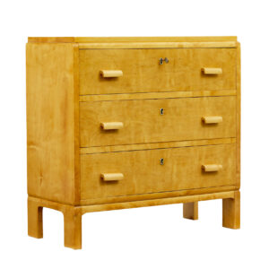 SWEDISH MID CENTURY SMALL BIRCH CHEST OF DRAWERS