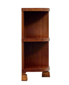 Shaped Mid Century Scandinavian Mahogany Low Open Bookcase — thumbnail 2