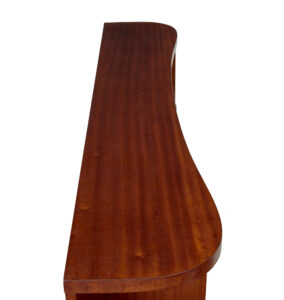 Shaped Mid Century Scandinavian Mahogany Low Open Bookcase — thumbnail 7