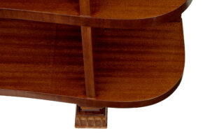 Shaped Mid Century Scandinavian Mahogany Low Open Bookcase — thumbnail 5