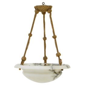 Art Deco Alabaster Hanging Ceiling Pendant Light — thumbnail 1
