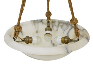 Art Deco Alabaster Hanging Ceiling Pendant Light — thumbnail 8
