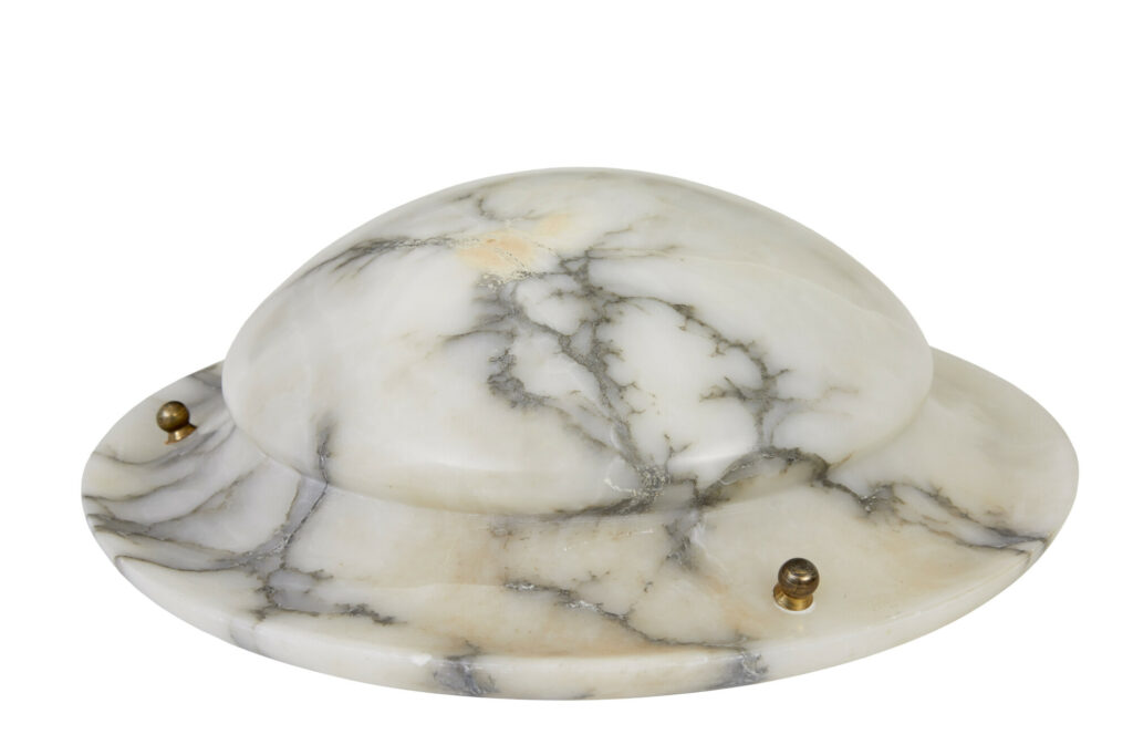Art Deco Alabaster Hanging Ceiling Pendant Light — image 5