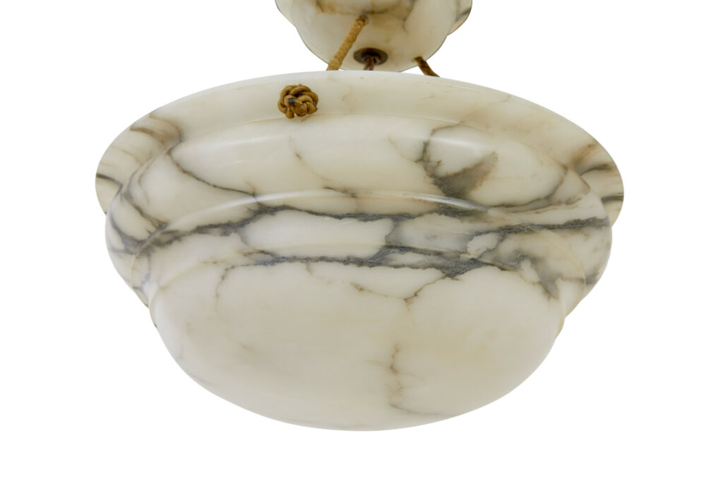 Art Deco Period Domed Alabaster Pendant Light — image 4