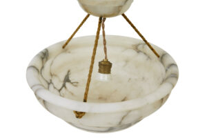Art Deco Period Domed Alabaster Pendant Light — thumbnail 2