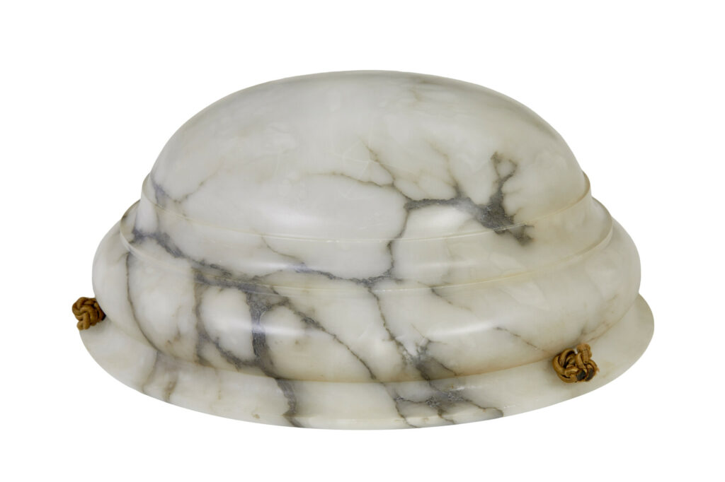 Art Deco Period Domed Alabaster Pendant Light — image 7